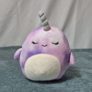 Squishmallows Kellytoy 5" Nabila the Narwhal MINI Tie Dye Sea Life Plush
